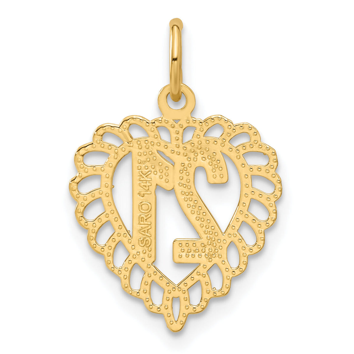 14k 21 in Heart Charm-C992
