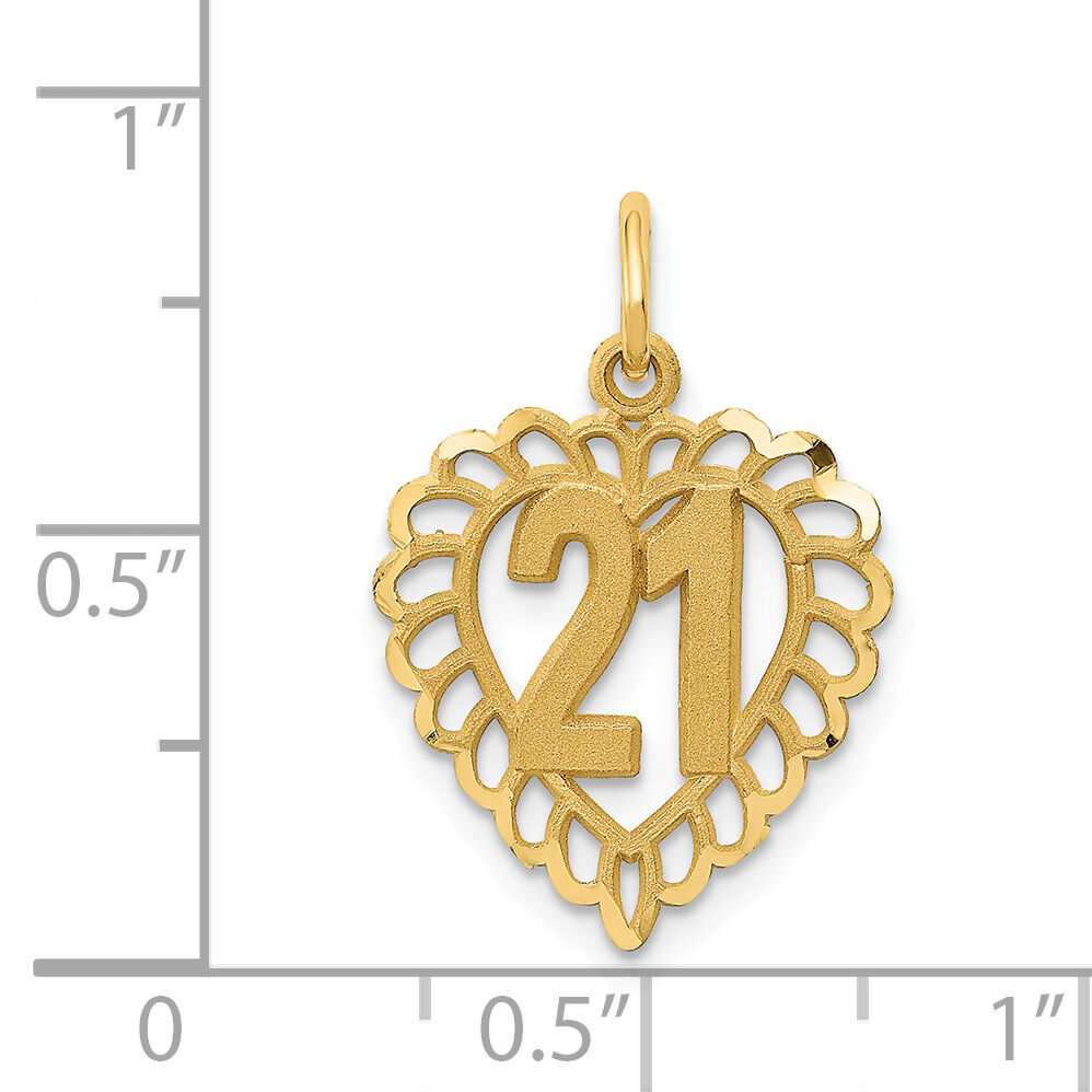 14k 21 in Heart Charm-C992