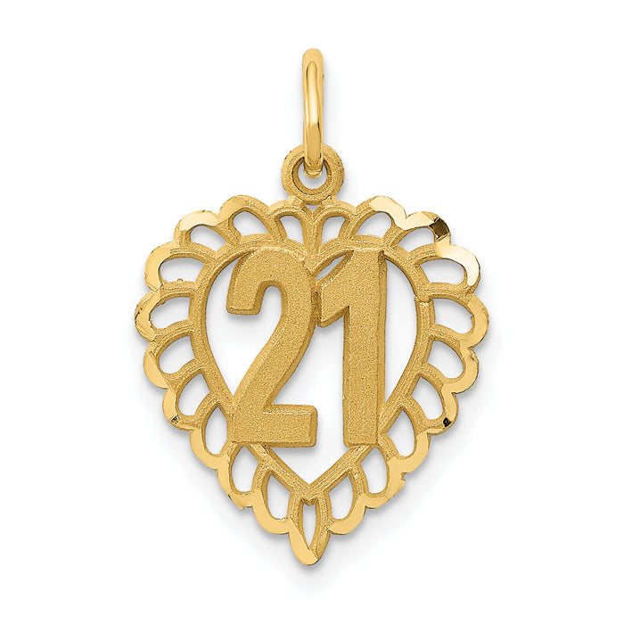 14k 21 in Heart Charm-C992
