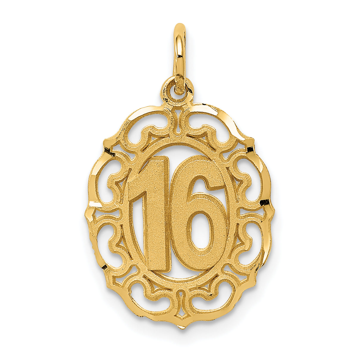 14k #16 in Oval Circle Pendant-C994