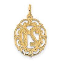 14k Diamond-cut 21 in Oval Pendant-C996