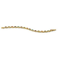 14k Oval Gemstone Rainbow Bracelet-CB698-7