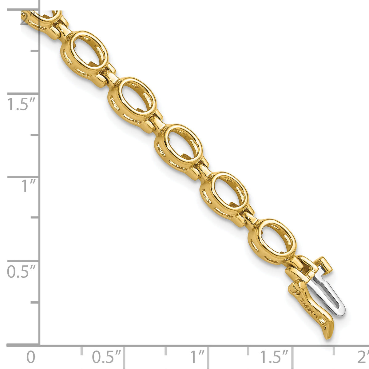 14k Oval Gemstone Rainbow Bracelet Mounting Only-CB698-7MTG