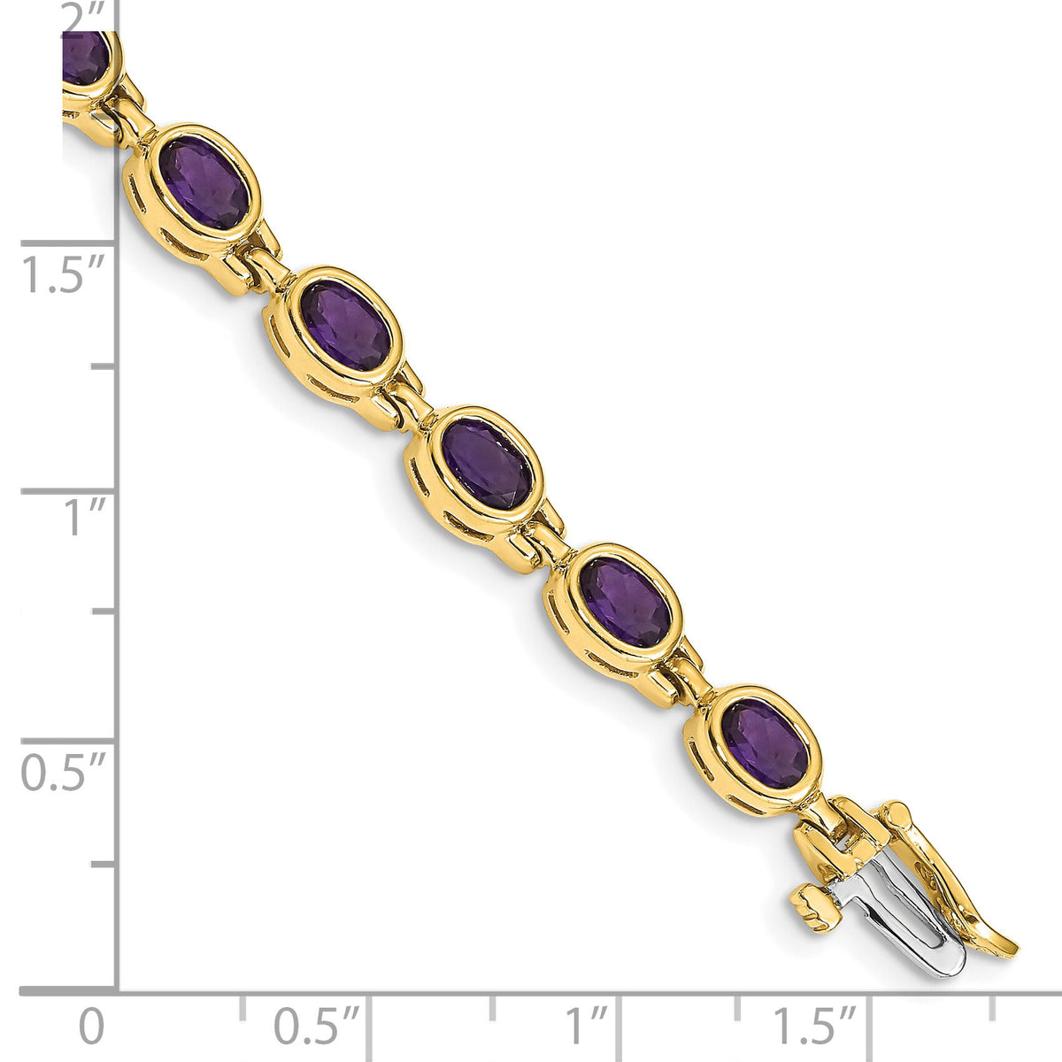 14k Oval Gemstone Amethyst Bracelet-CB698AM-7