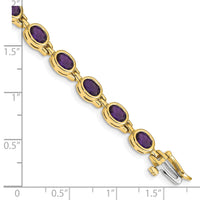14k Oval Gemstone Amethyst Bracelet-CB698AM-7