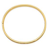 14k 3/16 Diamond-cut Concave Hinged Bangle Bracelet-CC3/16