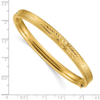 14k 4/16 Oversize Diamond-cut Concave Hinged Bangle Bracelet-CC4/16O