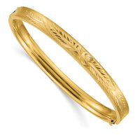 14k 4/16 Oversize Diamond-cut Concave Hinged Bangle Bracelet-CC4/16O