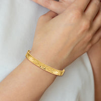 14k 5/16 Oversize Diamond-cut Concave Hinged Bangle Bracelet-CC5/16O