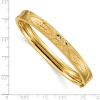 14k 5/16 Oversize Diamond-cut Concave Hinged Bangle Bracelet-CC5/16O