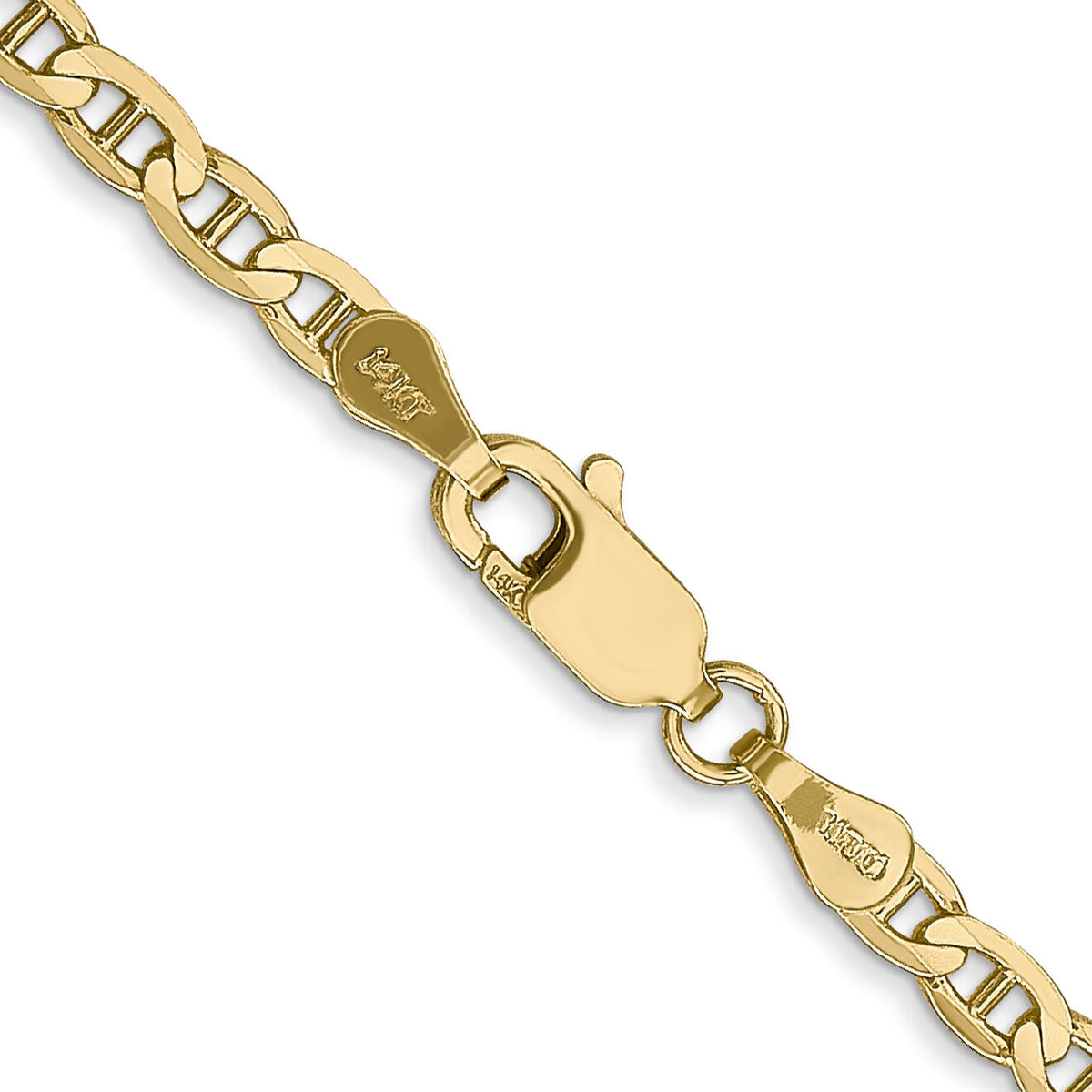 14k 3mm Concave Anchor Chain-CCA080-16