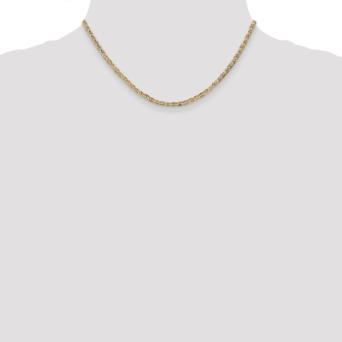 14k 3mm Concave Anchor Chain-CCA080-16