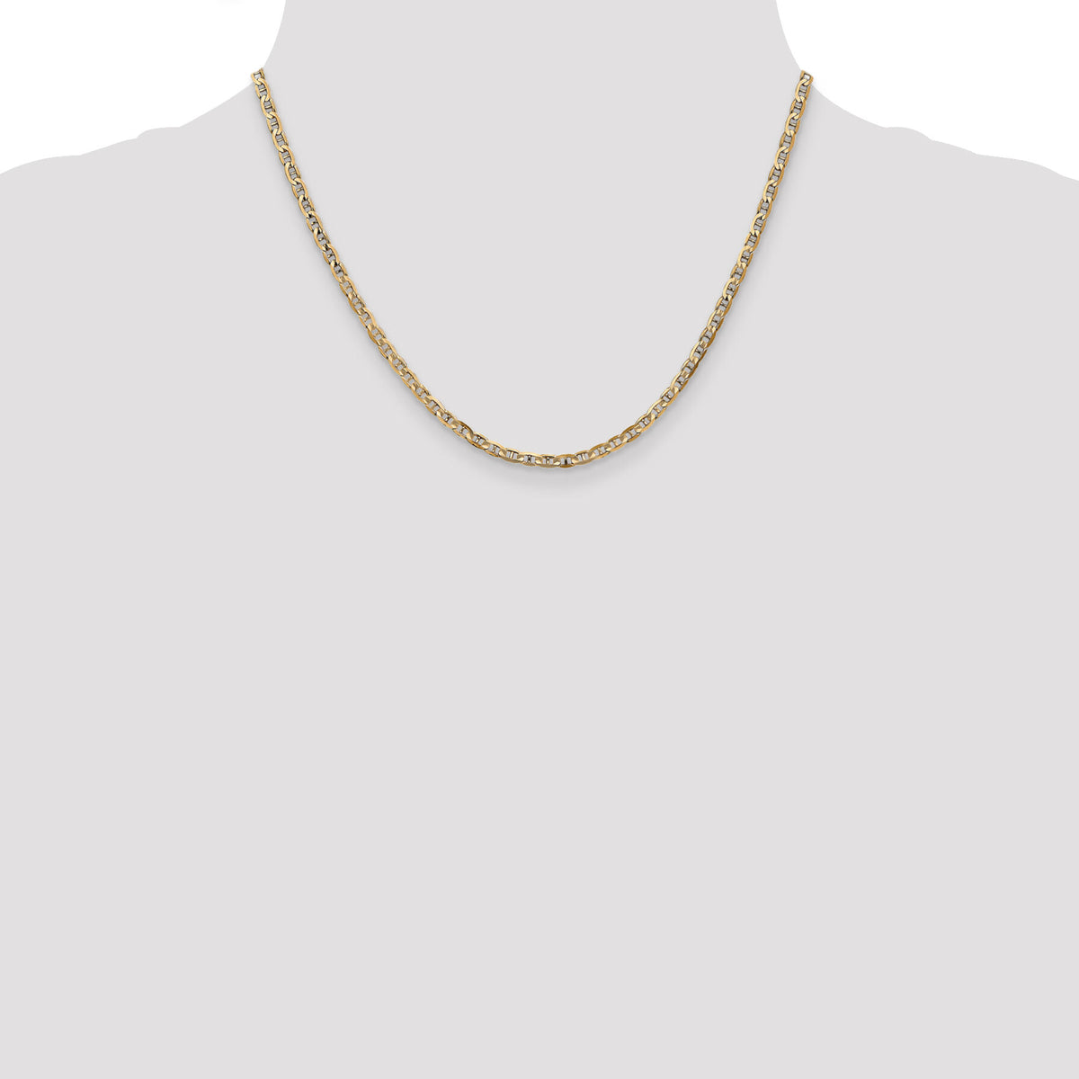 14k 3mm Concave Anchor Chain-CCA080-18