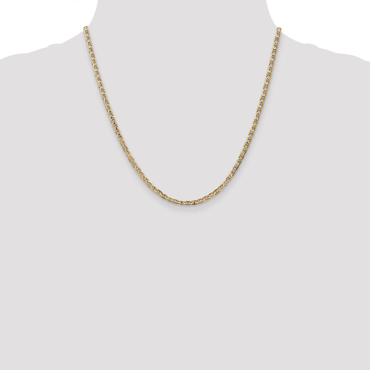14k 3mm Concave Anchor Chain-CCA080-20