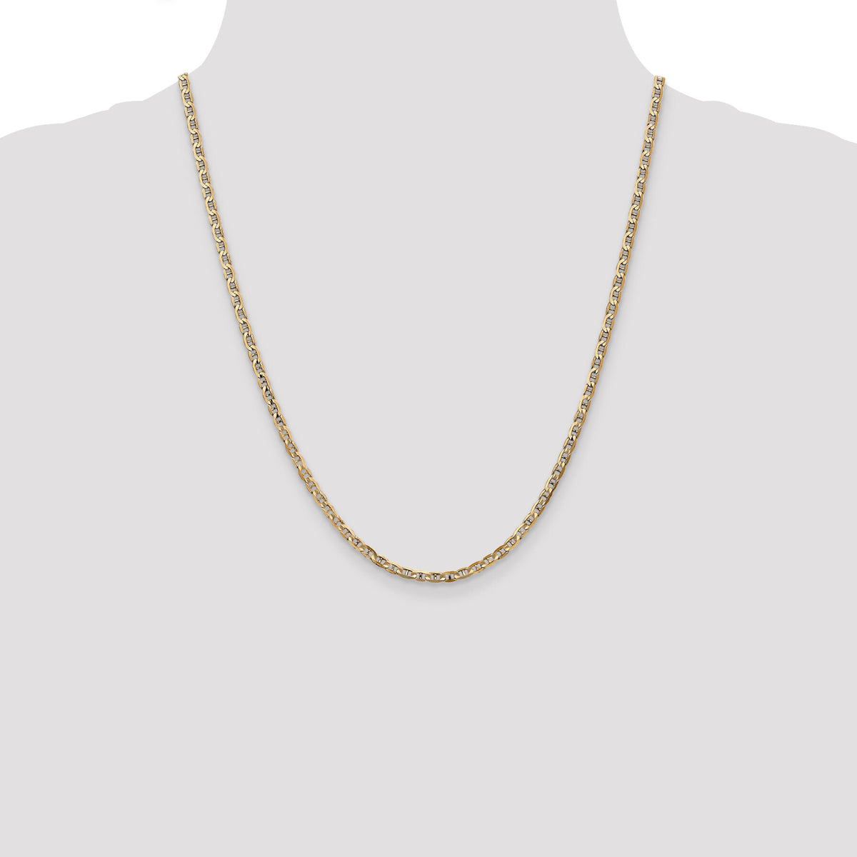 14k 3mm Concave Anchor Chain-CCA080-22