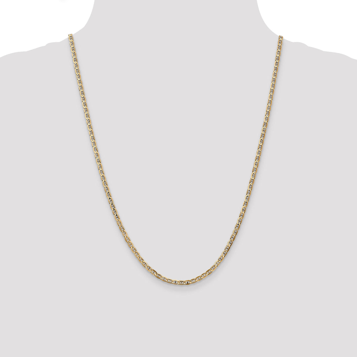 14k 3mm Concave Anchor Chain-CCA080-24