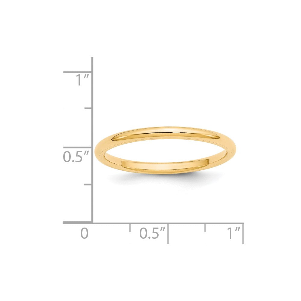 14k Yellow Gold 2mm Standard Weight Comfort Fit Wedding Band Size 13-CF020-13