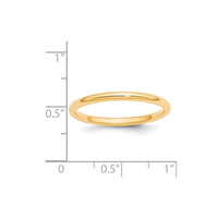 14k Yellow Gold 2mm Standard Weight Comfort Fit Wedding Band Size 13-CF020-13