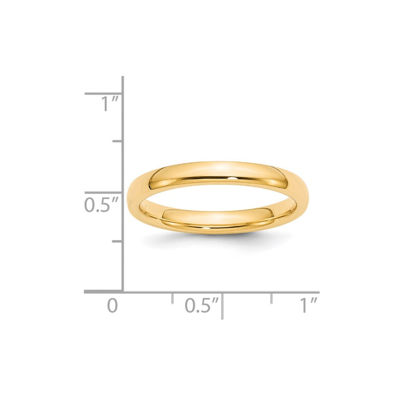 14k Yellow Gold 3mm Standard Weight Comfort Fit Wedding Band Size 9-CF030-9