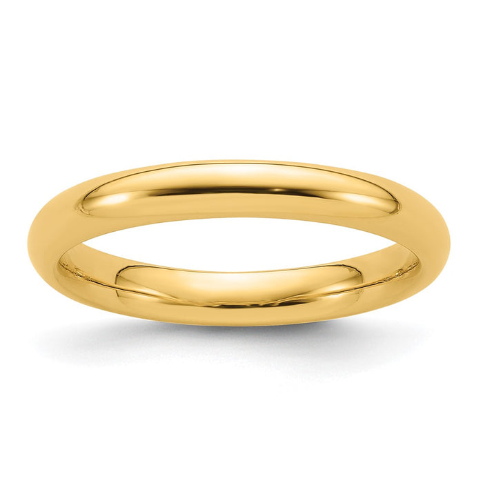 14k Yellow Gold 3mm Standard Weight Comfort Fit Wedding Band Size 8-CF030-8