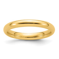 14k Yellow Gold 3mm Standard Weight Comfort Fit Wedding Band Size 9-CF030-9