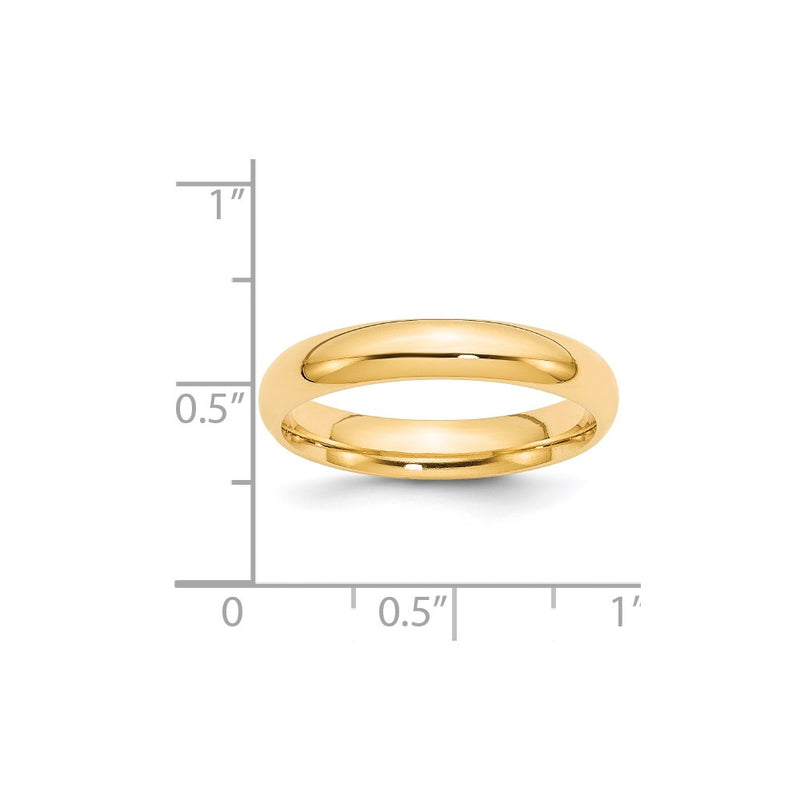 14k Yellow Gold 4mm Standard Weight Comfort Fit Wedding Band Size 10.5-CF040-10.5
