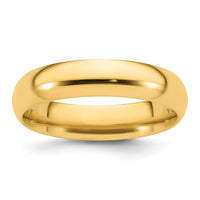 14k Yellow Gold 5mm Standard Weight Comfort Fit Wedding Band Size 5.5-CF050-5.5