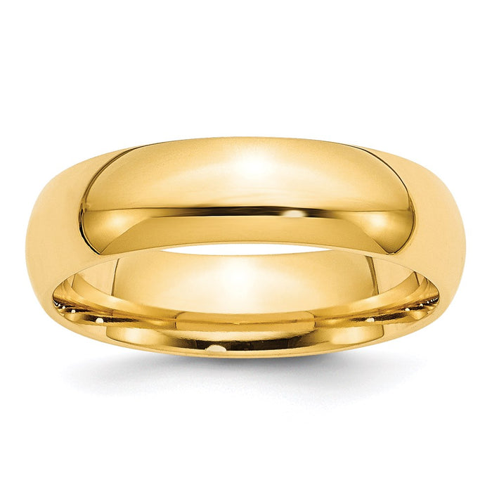 14k Yellow Gold 6mm Standard Weight Comfort Fit Wedding Band Size 13.5-CF060-13.5