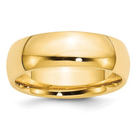 14k Yellow Gold 7mm Standard Weight Comfort Fit Wedding Band Size 4.5-CF070-4.5