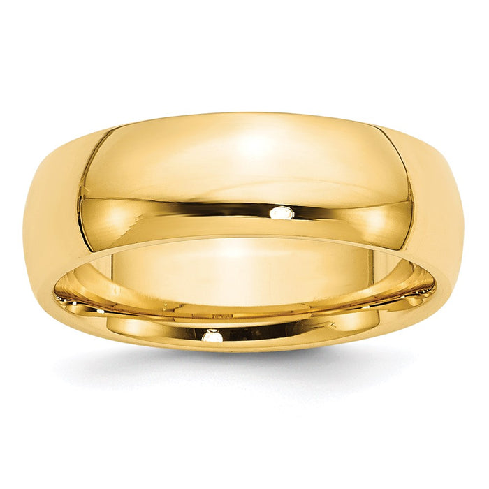 14k Yellow Gold 7mm Standard Weight Comfort Fit Wedding Band-CF070