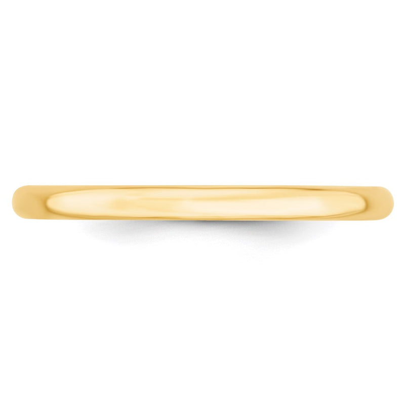 14k Yellow Gold 2mm Lightweight Comfort Fit Wedding Band-CFL020