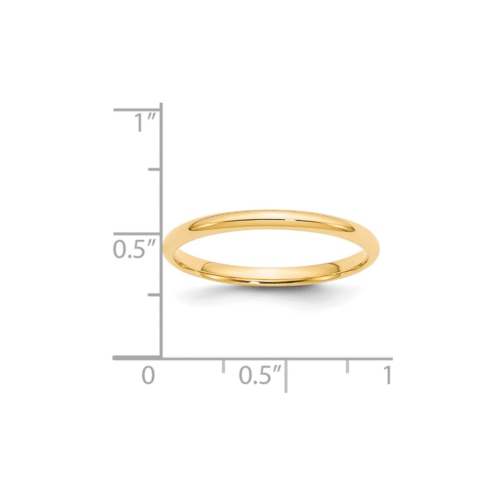 14k Yellow Gold 2mm Lightweight Comfort Fit Wedding Band Size 11-CFL020-11