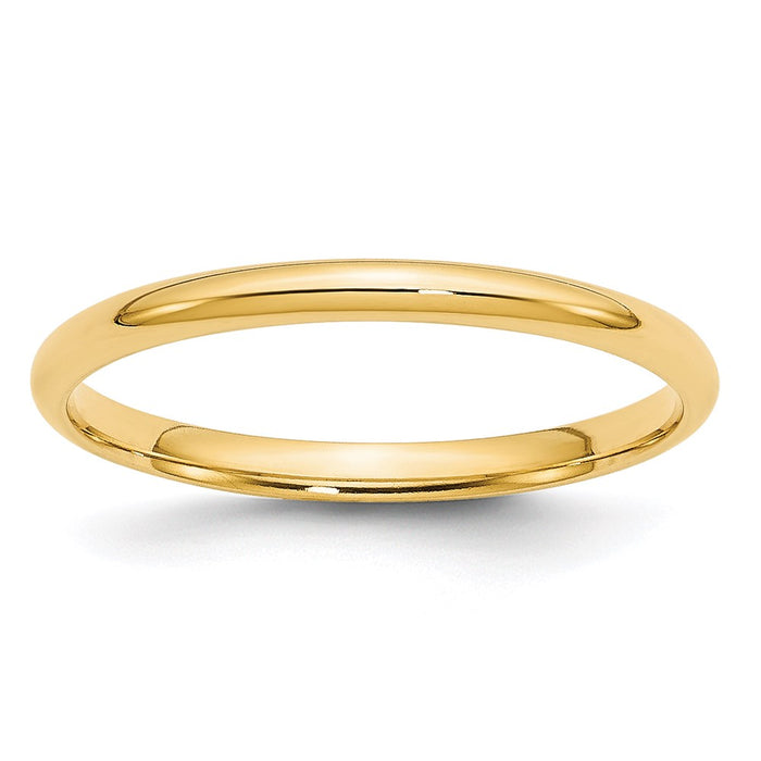 14k Yellow Gold 2mm Lightweight Comfort Fit Wedding Band Size 12.5-CFL020-12.5