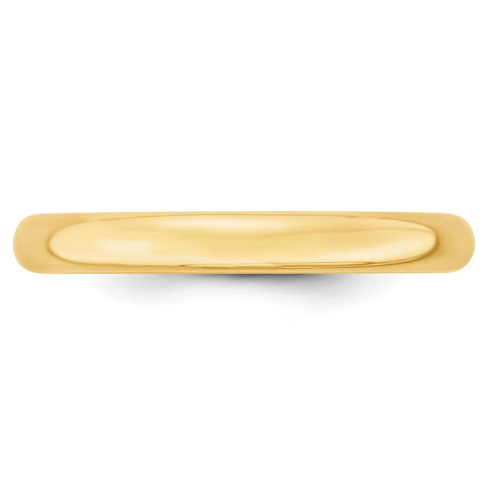 14k Yellow Gold 3mm Lightweight Comfort Fit Wedding Band Size 10-CFL030-10