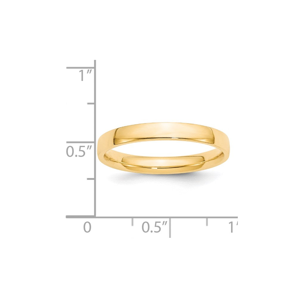 14k Yellow Gold 3mm Lightweight Comfort Fit Wedding Band Size 5.5-CFL030-5.5