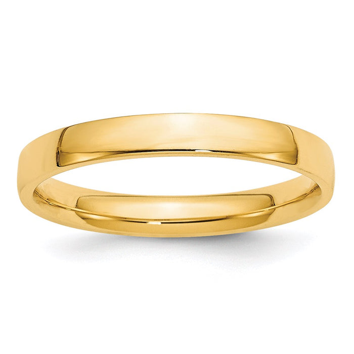 14k Yellow Gold 3mm Lightweight Comfort Fit Wedding Band Size 10-CFL030-10