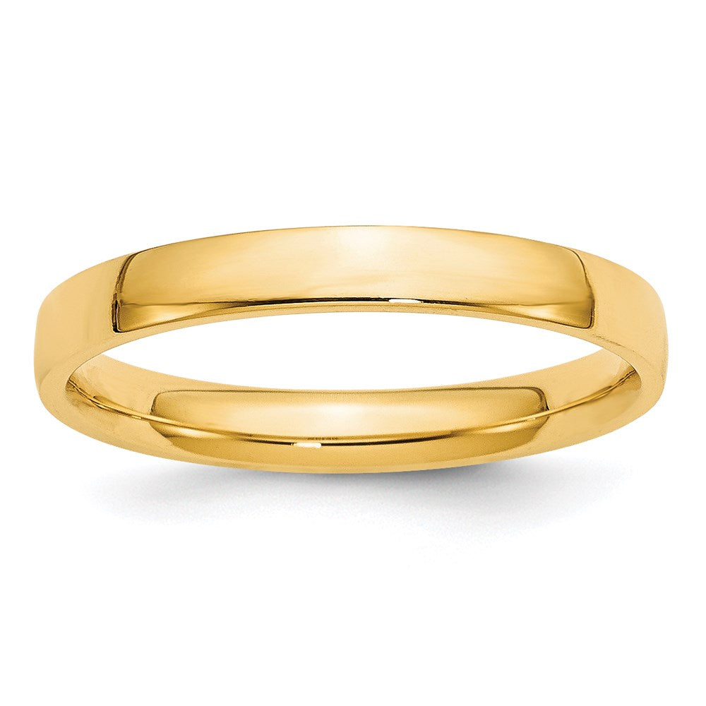 14k Yellow Gold 3mm Lightweight Comfort Fit Wedding Band-CFL030