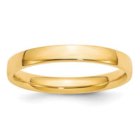 14k Yellow Gold 3mm Lightweight Comfort Fit Wedding Band-CFL030