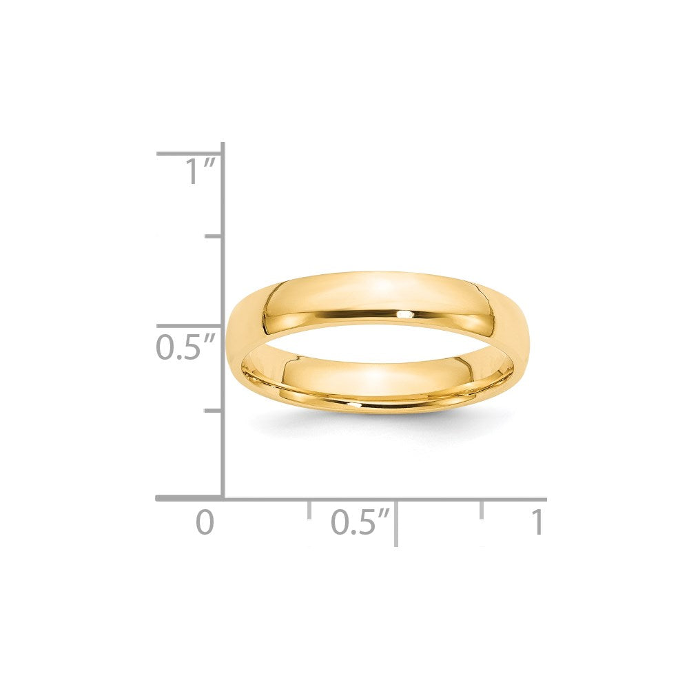 14k Yellow Gold 4mm Lightweight Comfort Fit Wedding Band Size 7.5-CFL040-7.5