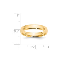 14k Yellow Gold 4mm Lightweight Comfort Fit Wedding Band Size 7.5-CFL040-7.5