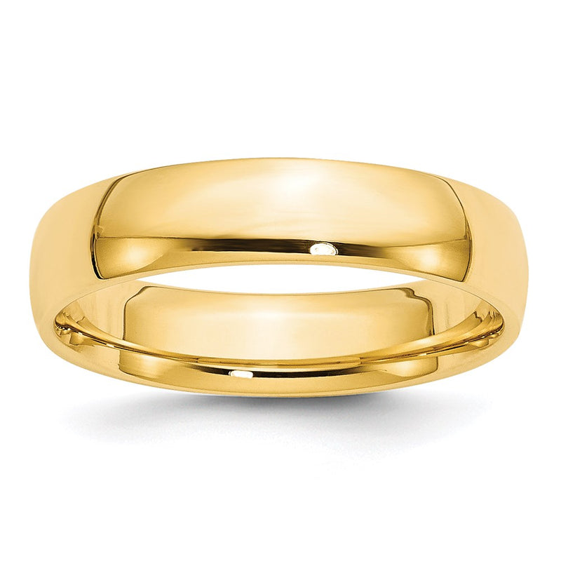 14k Yellow Gold 5mm Lightweight Comfort Fit Wedding Band Size 10.5-CFL050-10.5