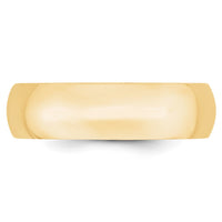 14k Yellow Gold 6mm Lightweight Comfort Fit Wedding Band-CFL060