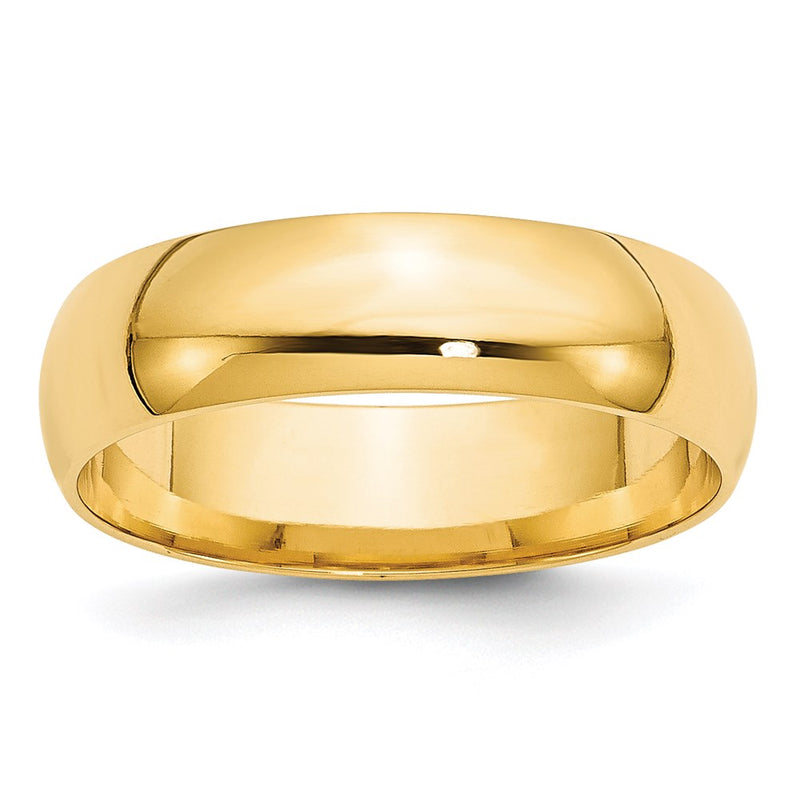 14k Yellow Gold 6mm Lightweight Comfort Fit Wedding Band Size 11-CFL060-11