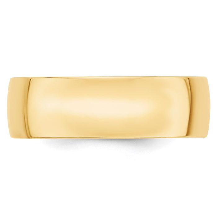 14k Yellow Gold 7mm Lightweight Comfort Fit Wedding Band-CFL070