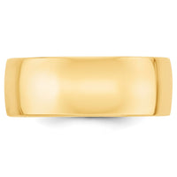 14k Yellow Gold 8mm Lightweight Comfort Fit Wedding Band Size 10.5-CFL080-10.5