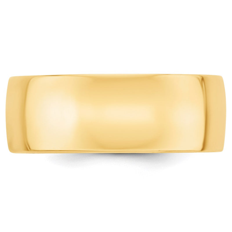 14k Yellow Gold 8mm Lightweight Comfort Fit Wedding Band-CFL080