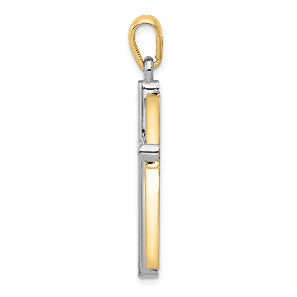 14k Two-tone Cross Pendant-CG10