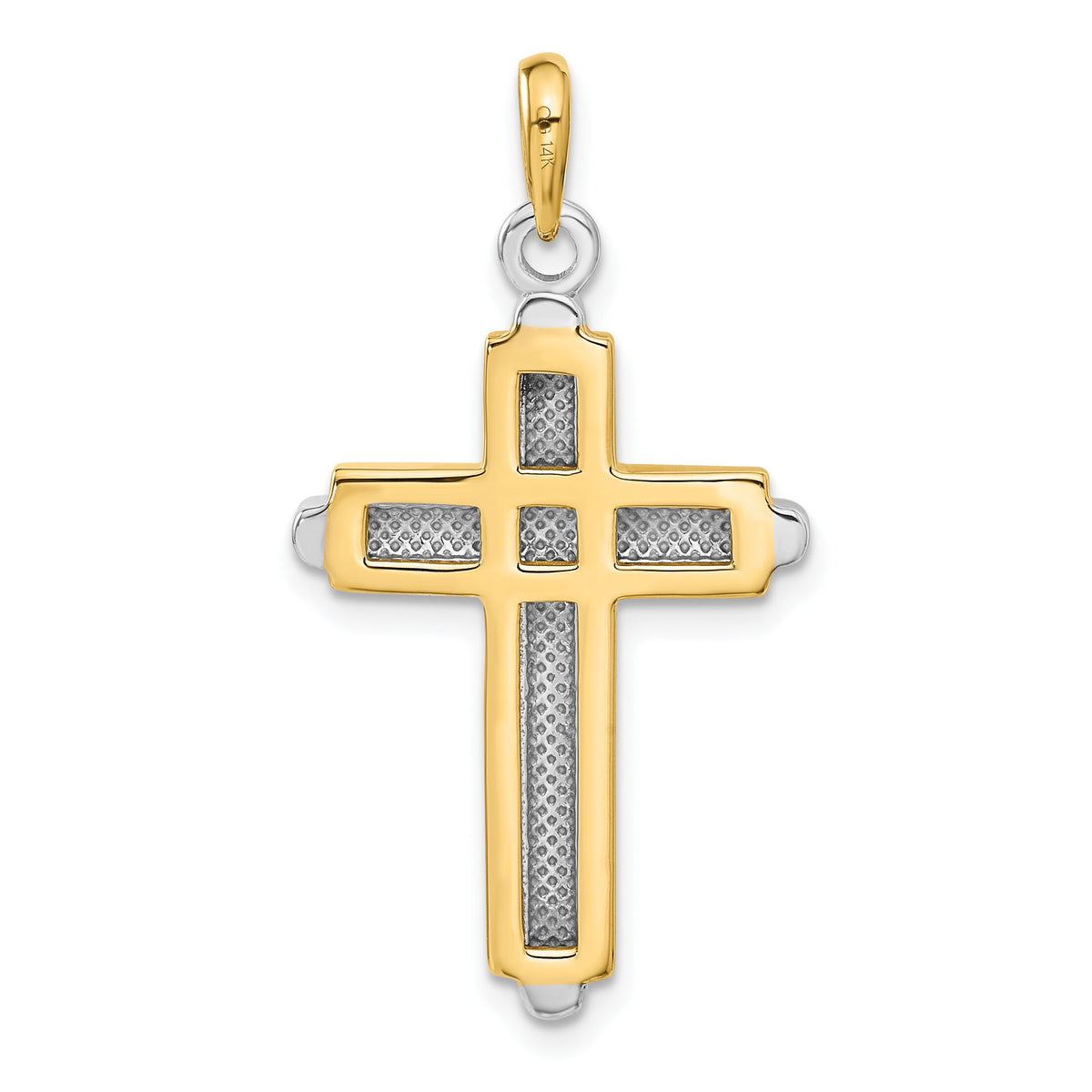 14k Two-tone Cross Pendant-CG10
