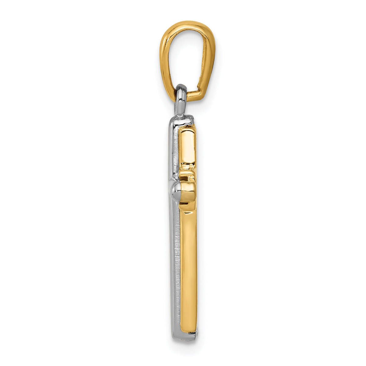 14k Two-tone Cross Pendant-CG11
