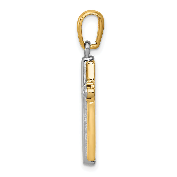 14k Two-tone Cross Pendant-CG11